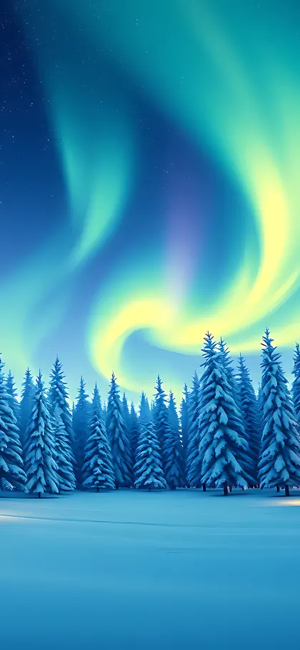 Northern Lights – phone wallpaper from the Cozy Winter Wallpaper Pack