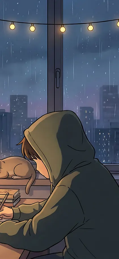Cozy Study Room – phone wallpaper from the Lofi Aesthetic Wallpaper Pack