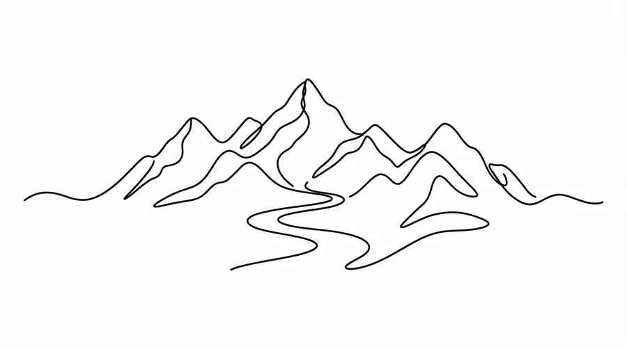 Mountain Range – desktop wallpaper from the Minimal Lines Wallpaper Pack