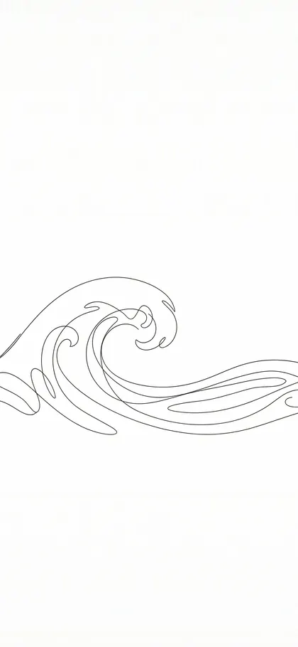 Ocean Wave – phone wallpaper from the Minimal Lines Wallpaper Pack