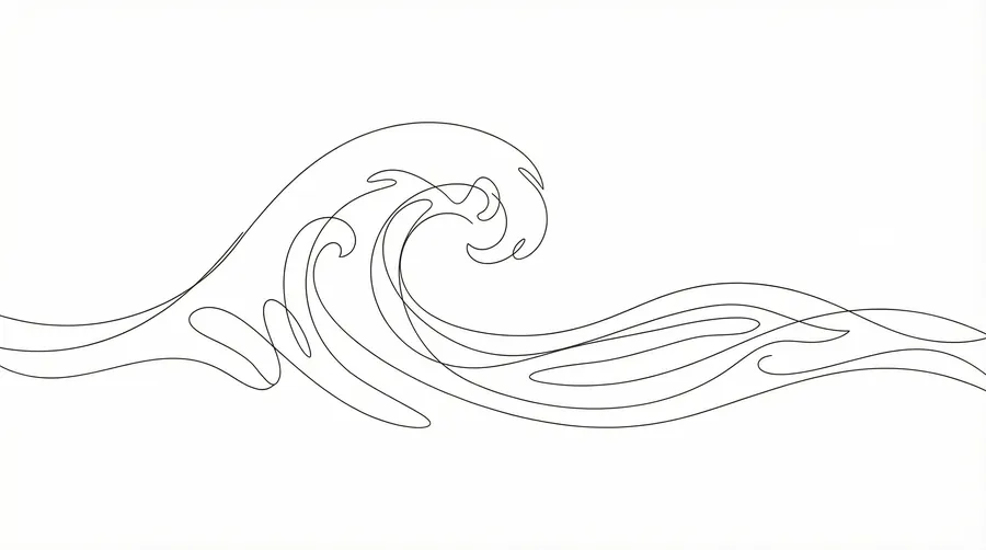 Ocean Wave – desktop wallpaper from the Minimal Lines Wallpaper Pack