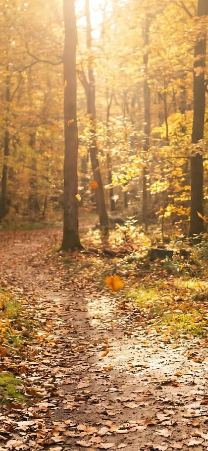 Autumn Forest Path – phone wallpaper from the Nature Escapes Wallpaper Pack