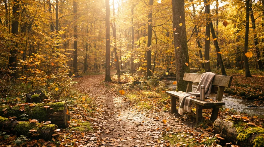 Autumn Forest Path – desktop wallpaper from the Nature Escapes Wallpaper Pack