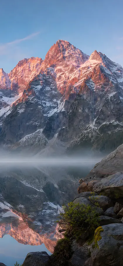 Misty Mountain Lake – phone wallpaper from the Nature Escapes Wallpaper Pack