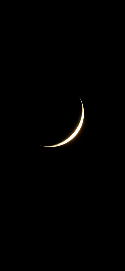 Crescent Moon – phone wallpaper from the OLED Pure Black Wallpaper Pack