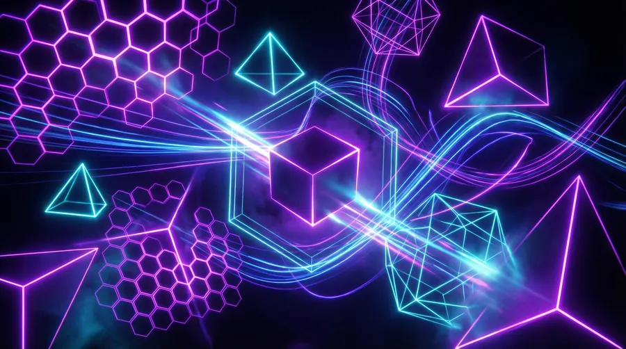 Neon Geometry – desktop wallpaper from the RGB Gamer Wallpaper Pack