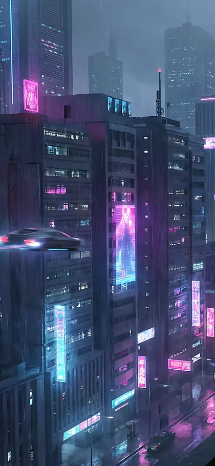 Cyberpunk City – phone wallpaper from the RGB Gamer Wallpaper Pack