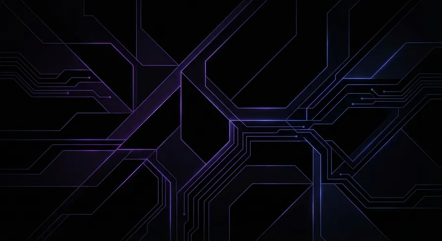 Dark Mode Neon Geometry – desktop wallpaper from the Serenity Wallpaper Pack
