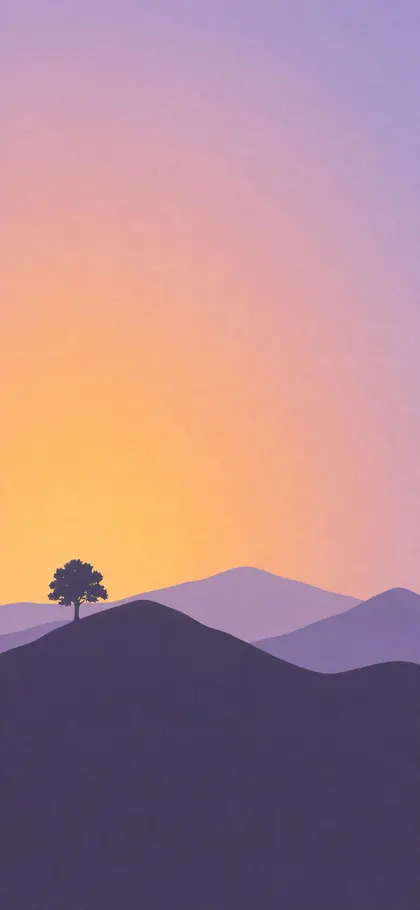 Minimalist Sunset Mountains – phone wallpaper from the Serenity Wallpaper Pack