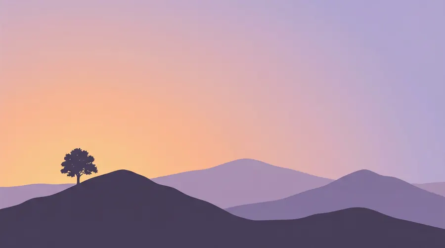 Minimalist Sunset Mountains – desktop wallpaper from the Serenity Wallpaper Pack