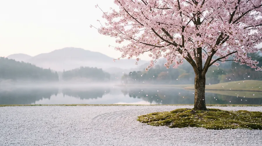 Zen Cherry Blossom – desktop wallpaper from the Serenity Wallpaper Pack