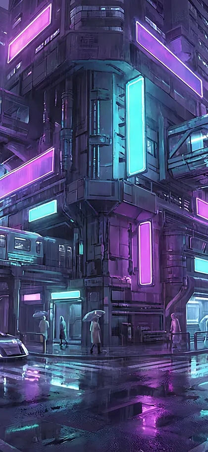 Cyberpunk Neon City – phone wallpaper from the Urban Vibes Wallpaper Pack