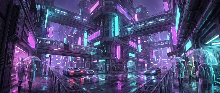 Cyberpunk Neon City – desktop wallpaper from the Urban Vibes Wallpaper Pack