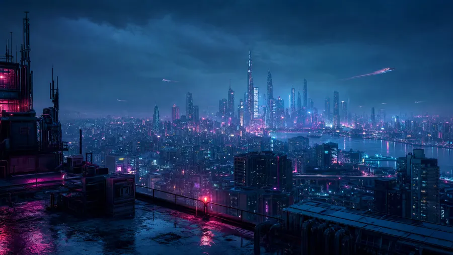 Rooftop Skyline – desktop wallpaper from the Urban Vibes Wallpaper Pack