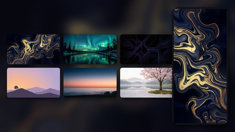 Serenity Wallpaper Pack preview: 6 premium desktop wallpapers featuring peaceful landscapes and abstract art